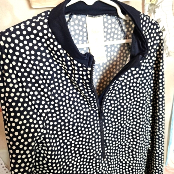 Boden | Black and White Active Quarter Zip - Picture 2 of 6